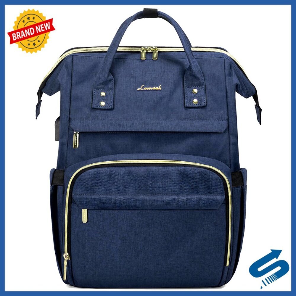 Waterproof Laptop Backpack Anti-theft Travel Work College 15.6 Inch Navy